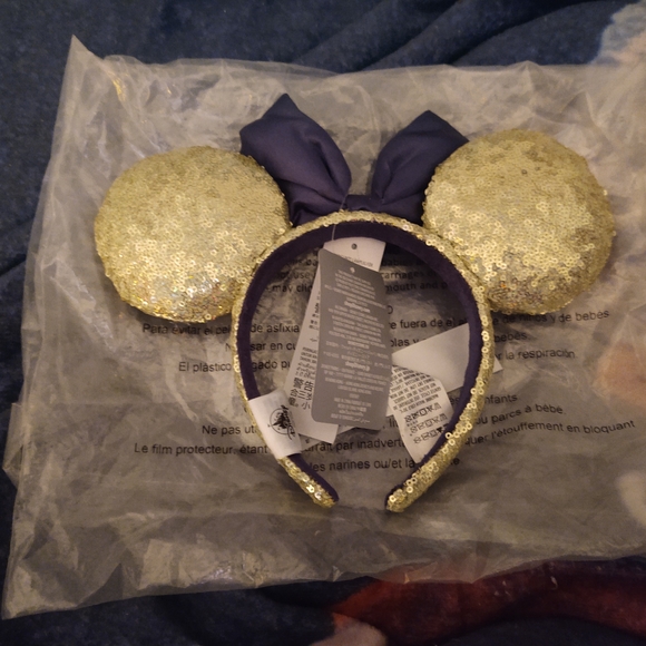 Disney Blue and Gold Minnie Mouse Ears NWT - Picture 3 of 4